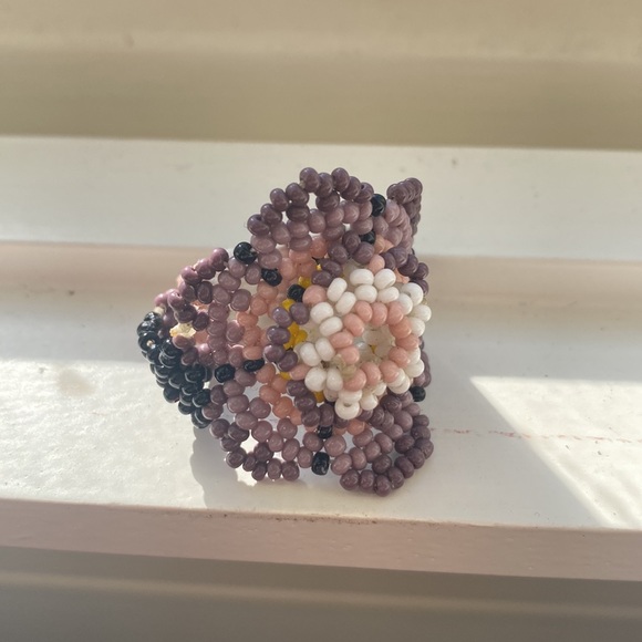 Huichol Beaded Flower Ring - Picture 8 of 10